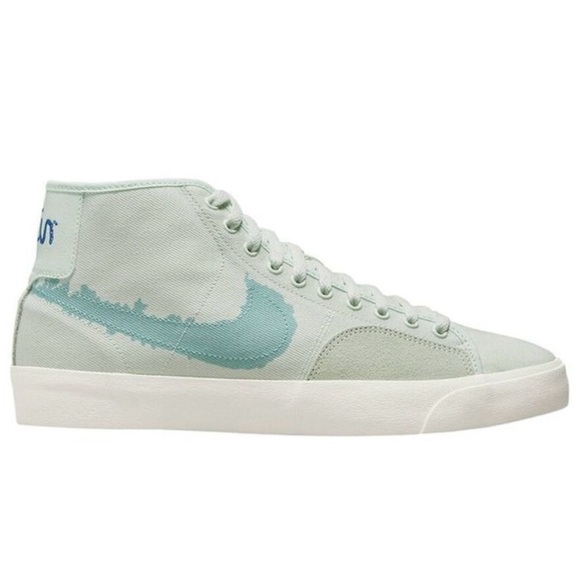 NIB! NIKE SB Blazer Court Mid Premium Barely Green/Boarder Blue. W 7.5 M 6 - Picture 15 of 16